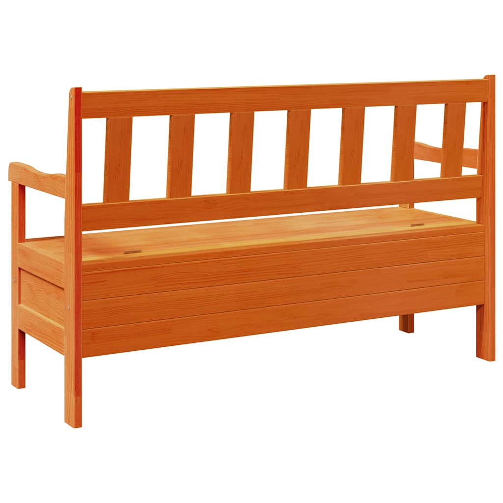 Outdoor Bench Brown 119 x 76 x 44cm Solid pine wood